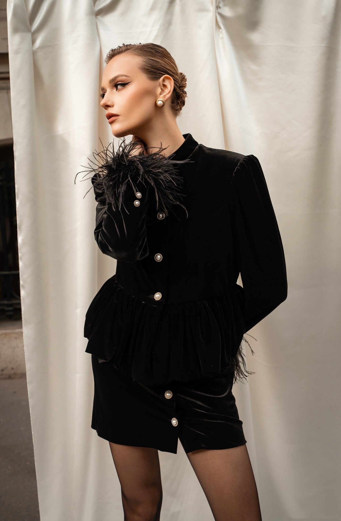 Velvet suit “L’impératrice” with jupe