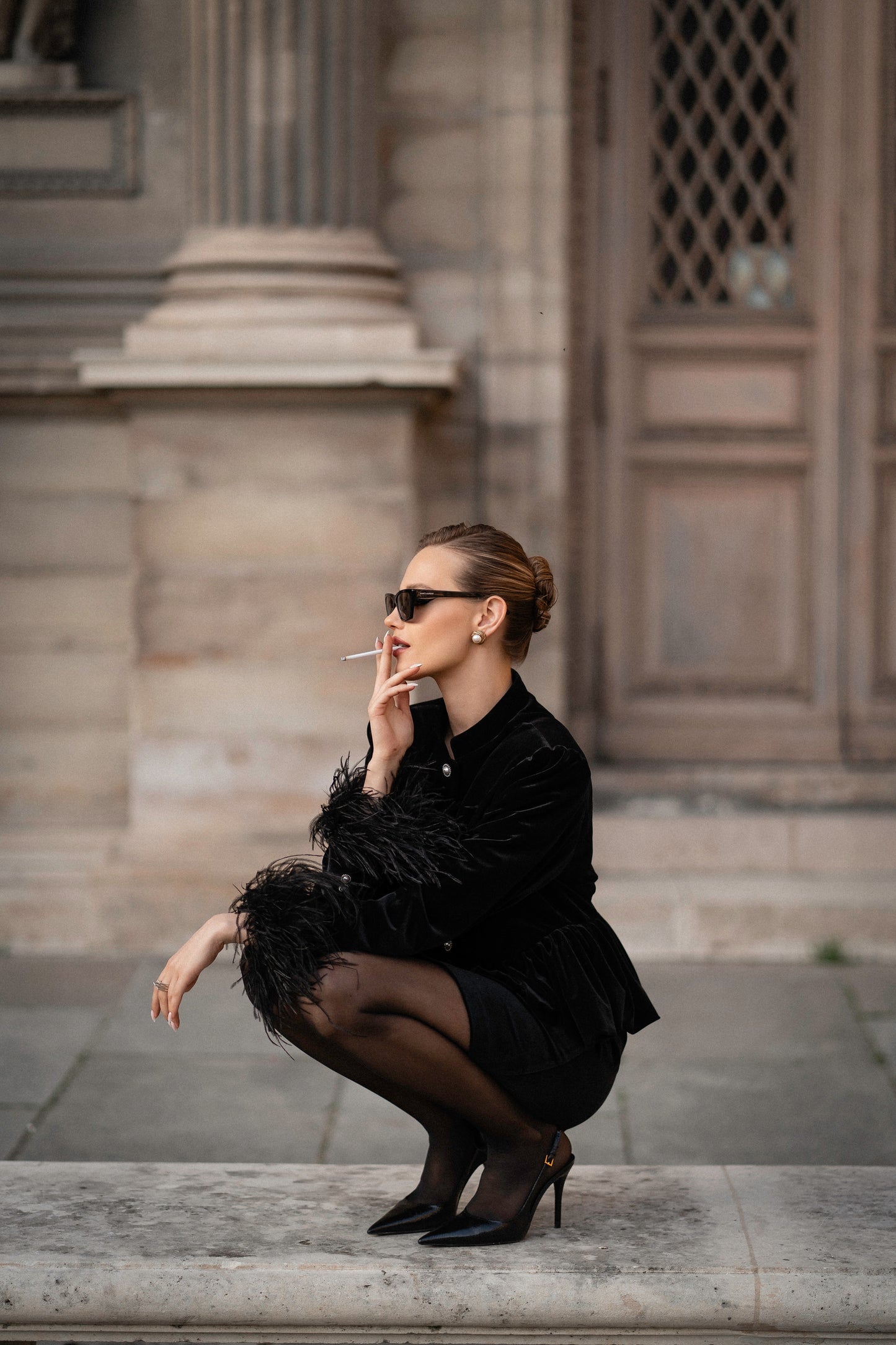 Velvet suit “L’impératrice” with jupe