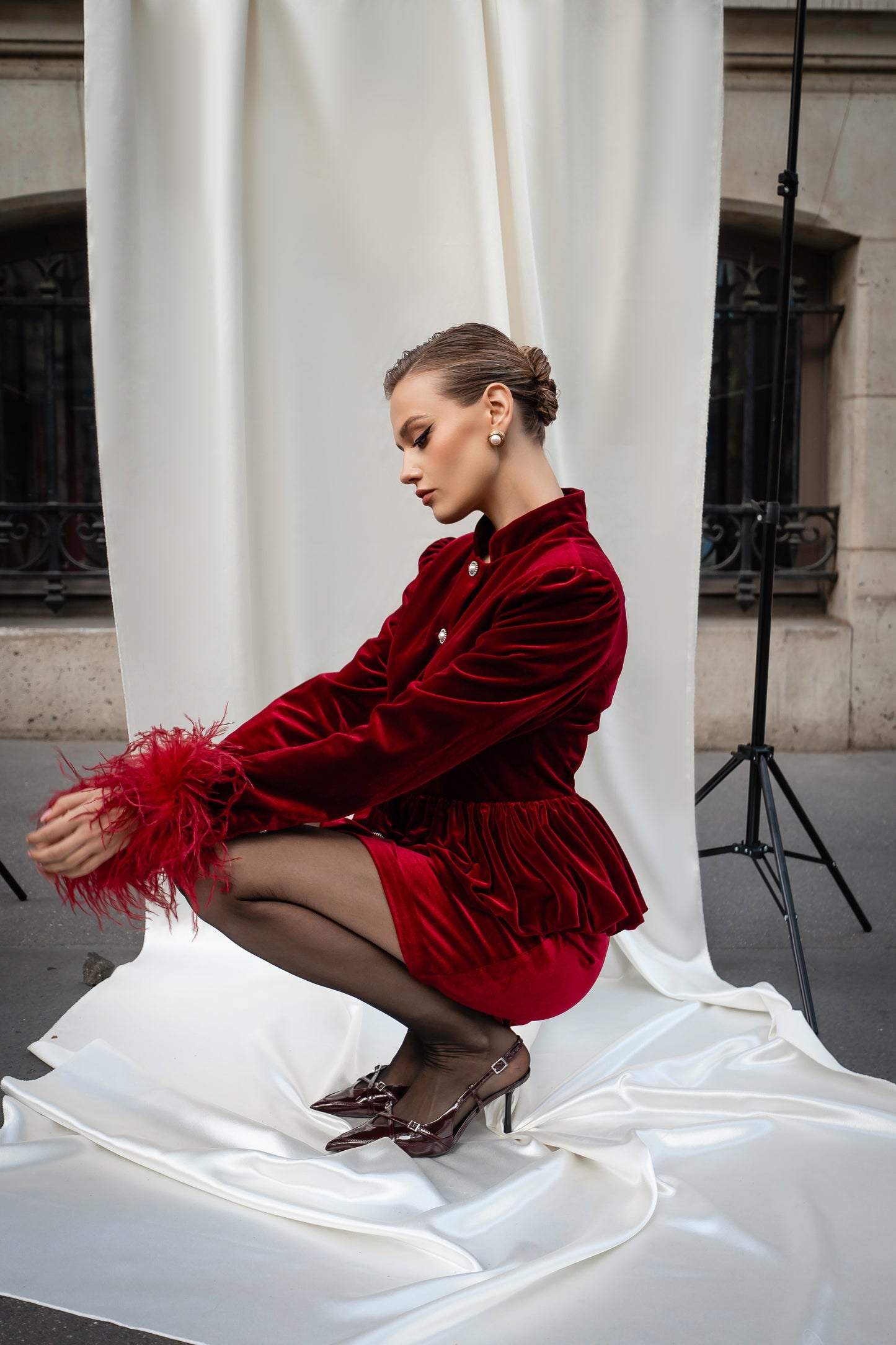 Velvet suit “L’impératrice” with jupe