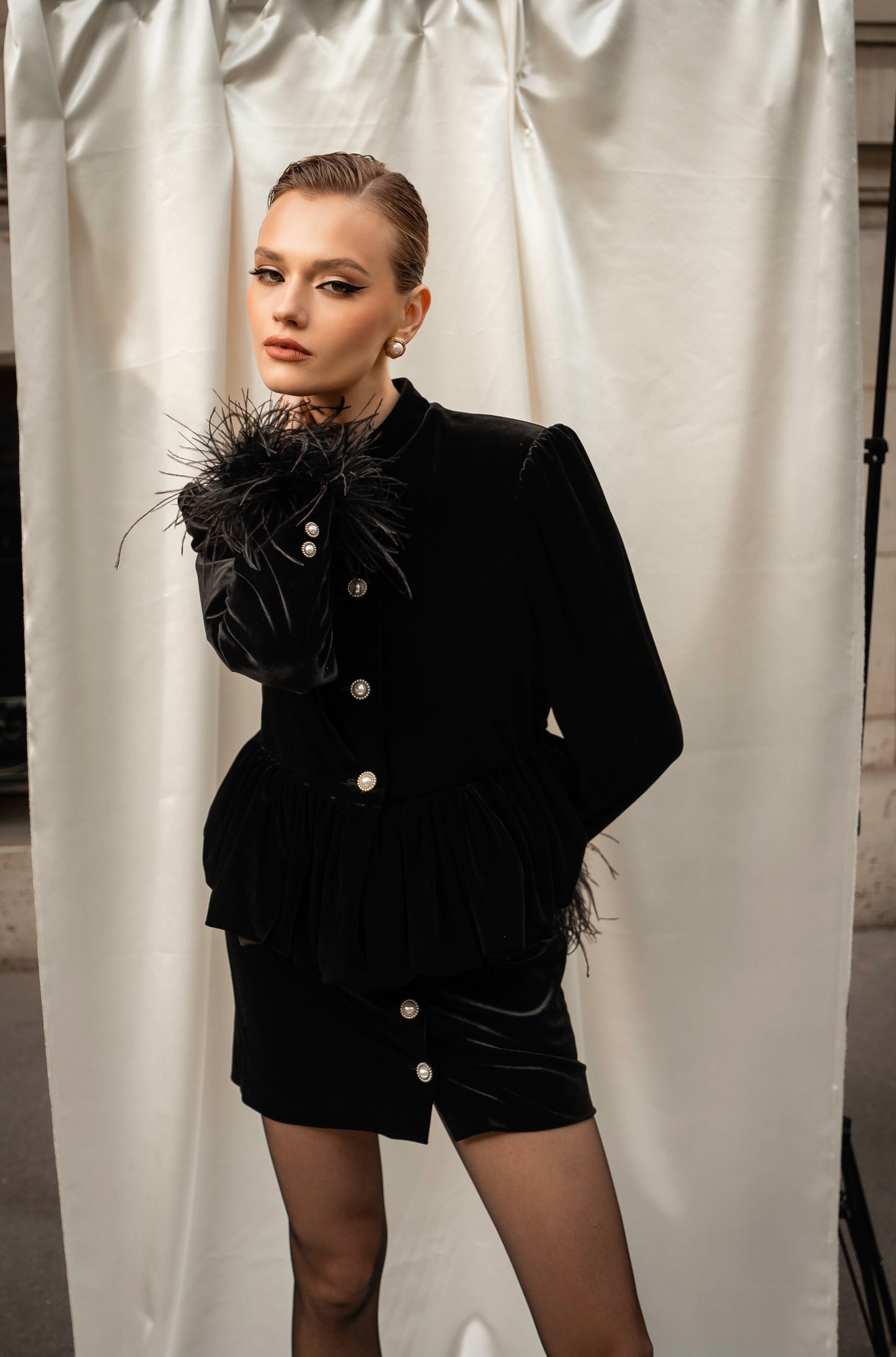 Velvet suit “L’impératrice” with jupe
