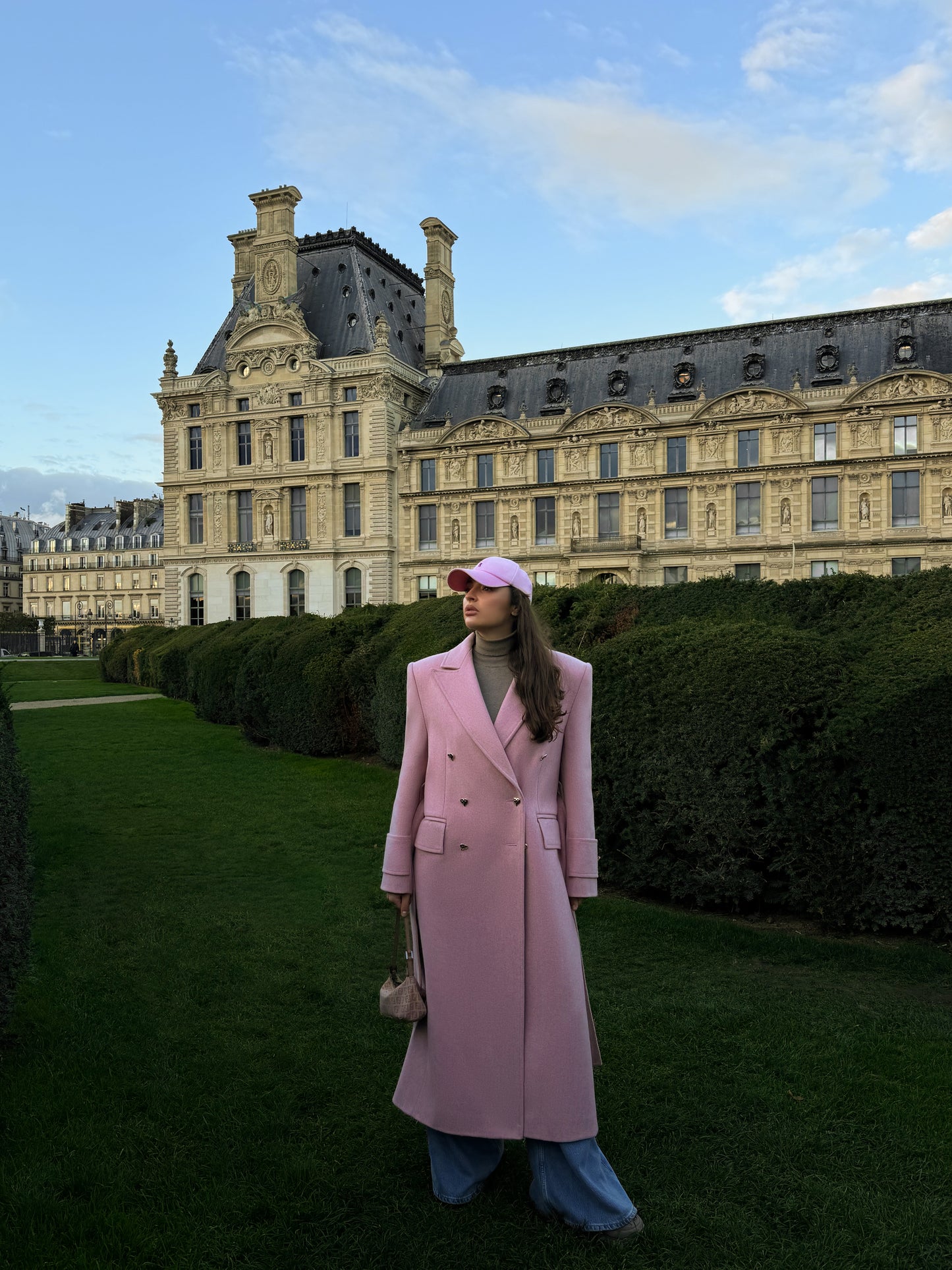 Rose winter wool coat