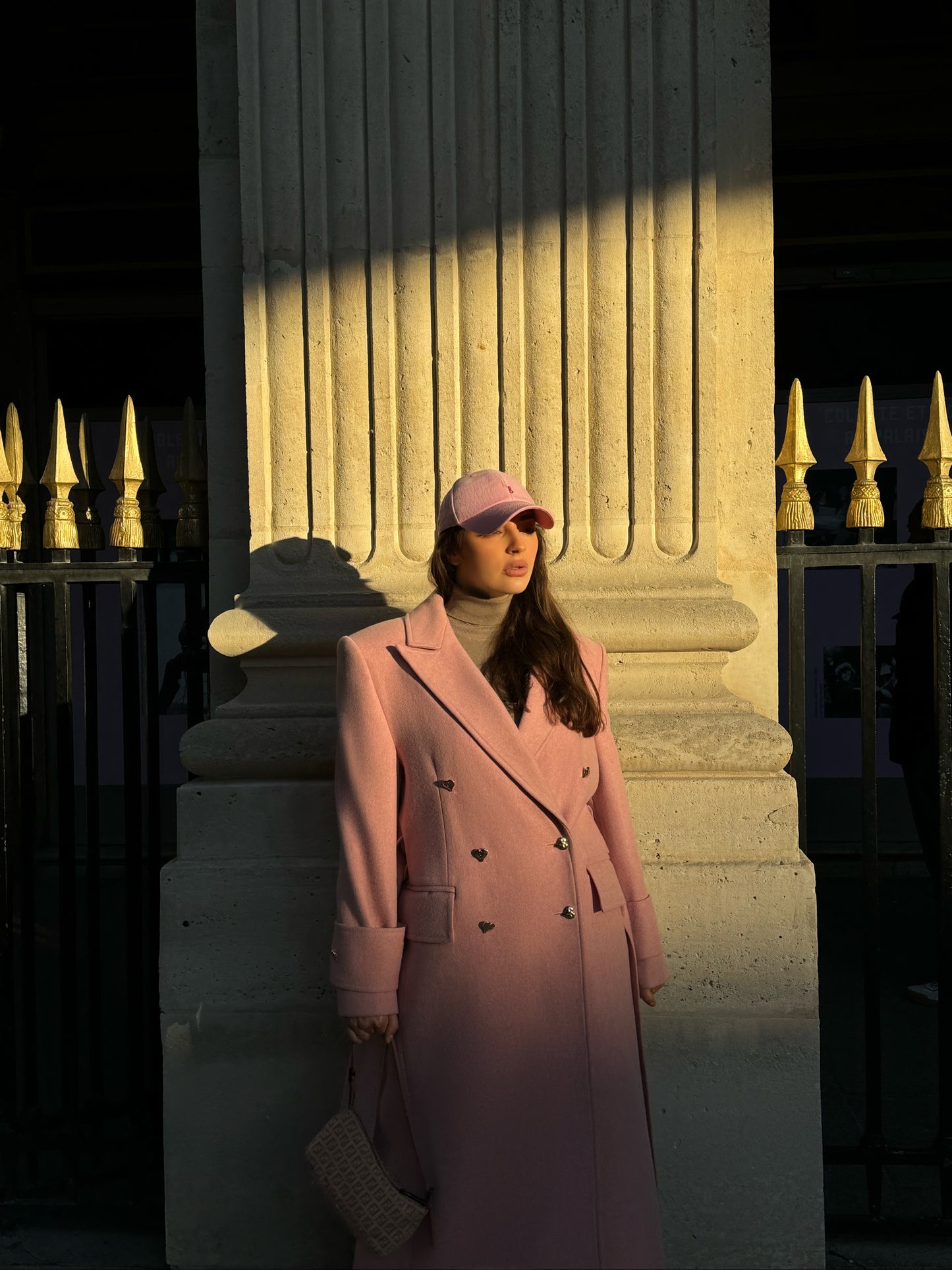 Rose winter wool coat