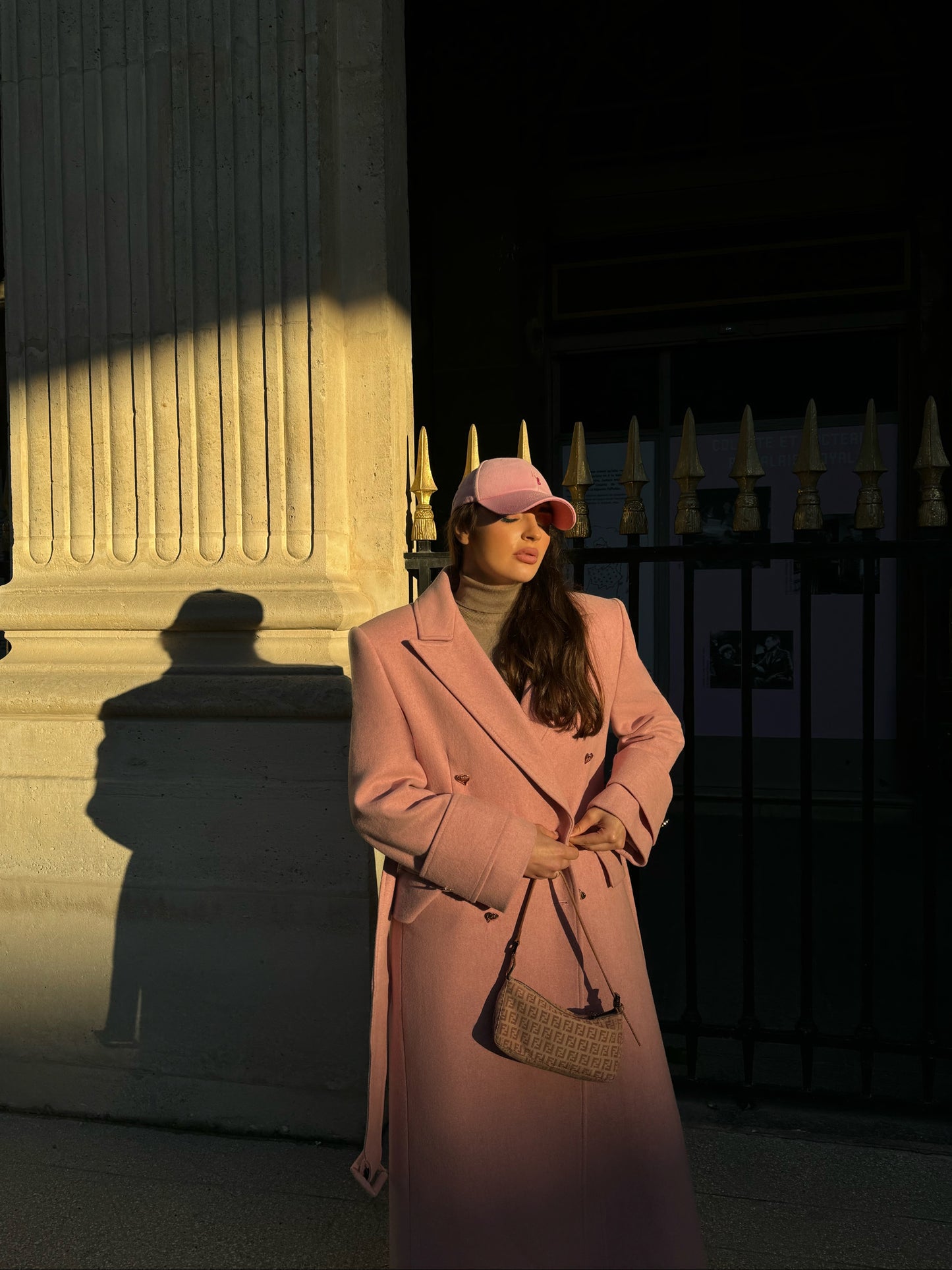 Rose winter wool coat