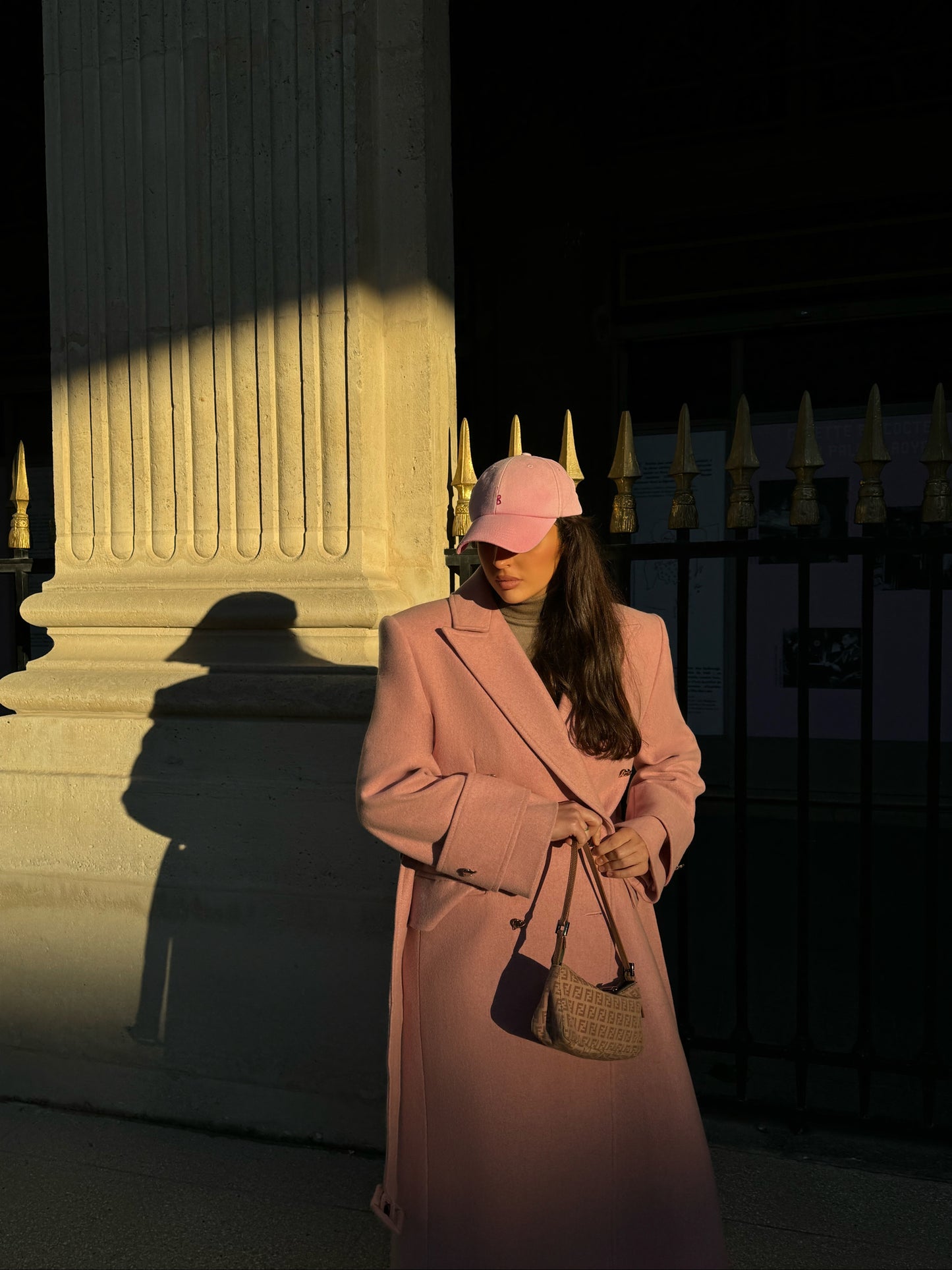 Rose winter wool coat