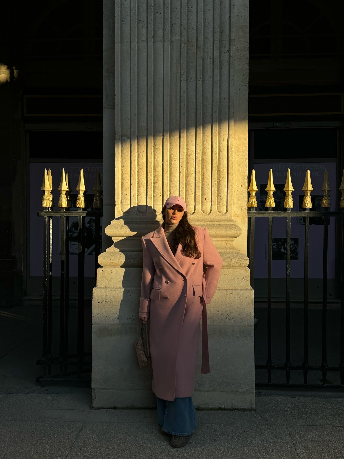 Rose winter wool coat