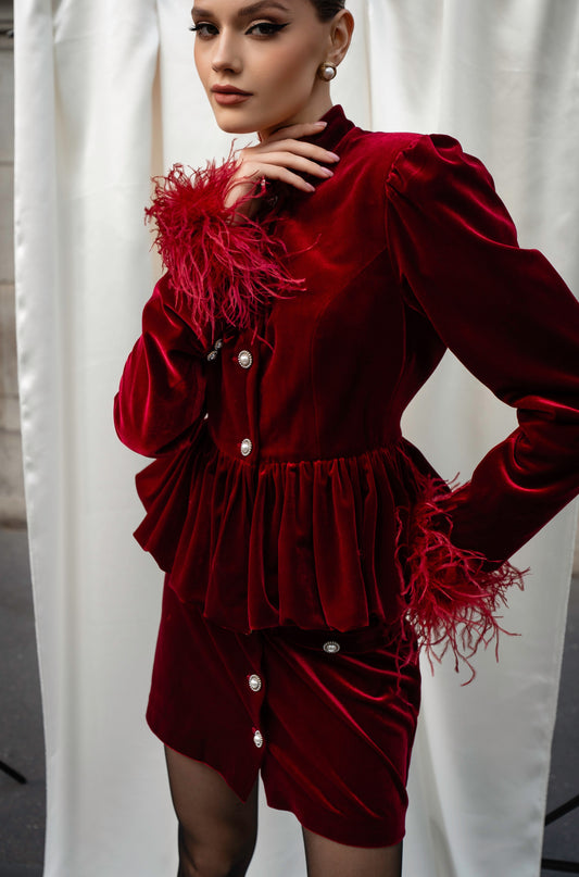 Velvet suit “L’impératrice” with jupe
